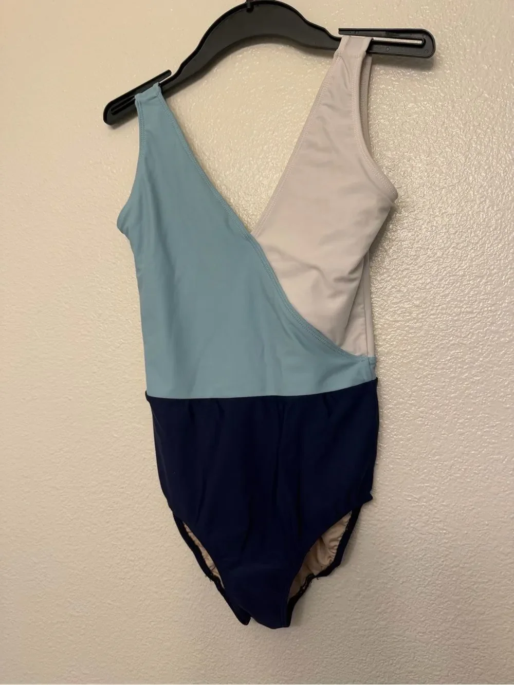 Five 5 Dance contemporary color block V-neck blue leotard SA-Small adult